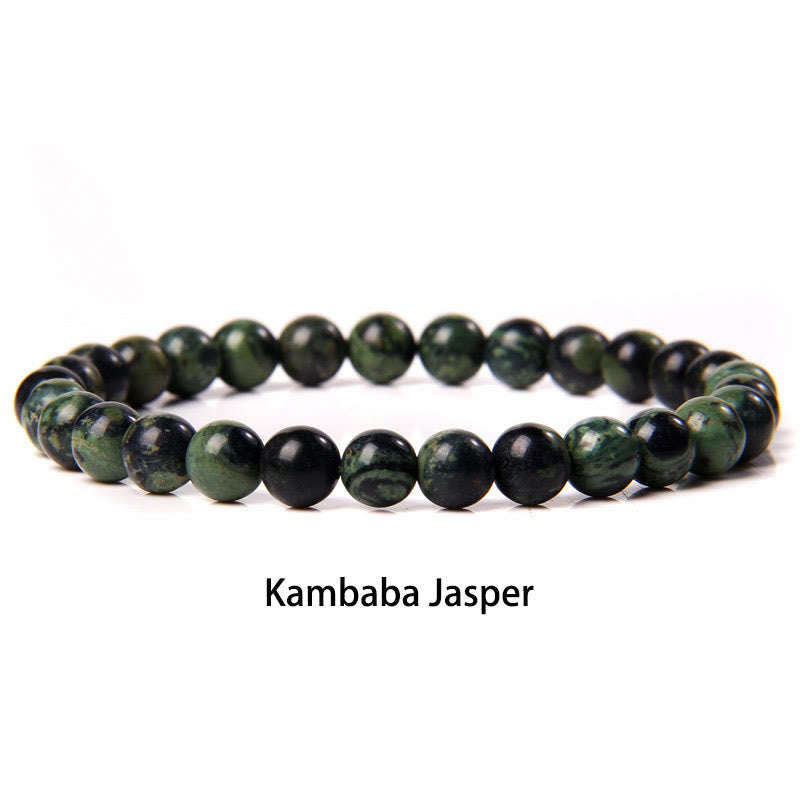 Buddhist Blessing 6mm Various Stone Crystal Black Glitter Stone Red Tiger Eye Beads Protection Bracelet
