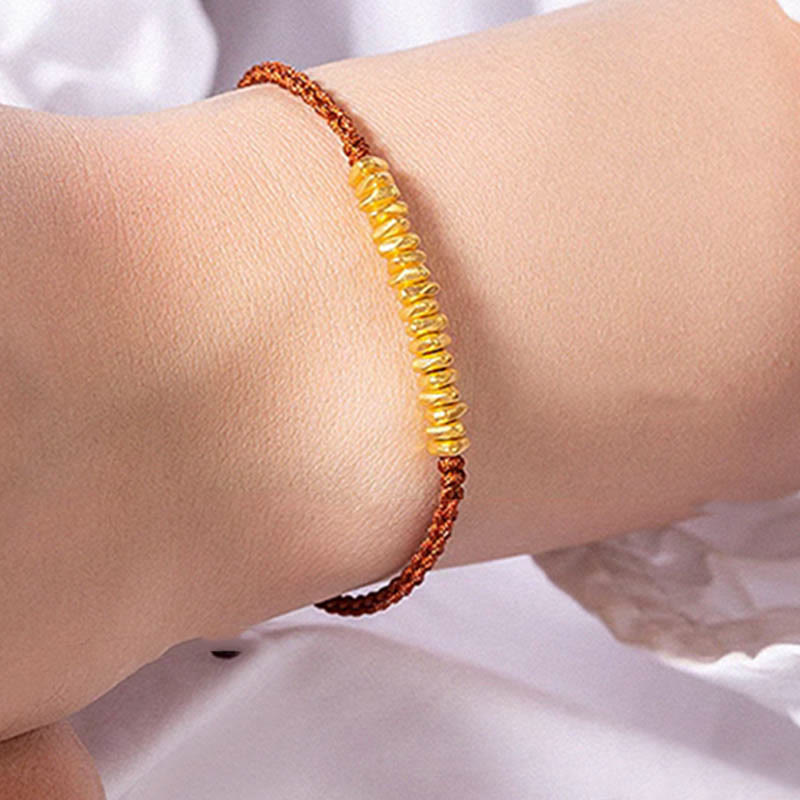 Buddhist Blessing 999 Gold Small Gold Pieces Design Handmade Protection Braided Rope Bracelet