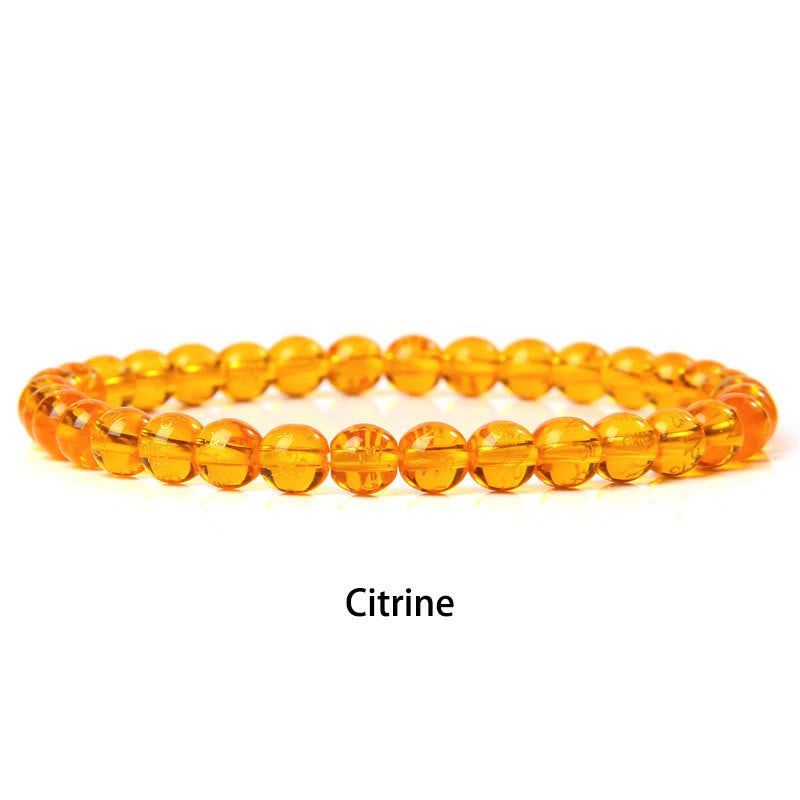 Buddhist Blessing 6mm Various Stone Crystal Black Glitter Stone Red Tiger Eye Beads Protection Bracelet