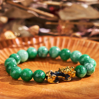 Buddhist Blessing FengShui PiXiu Jade Protection Bracelet