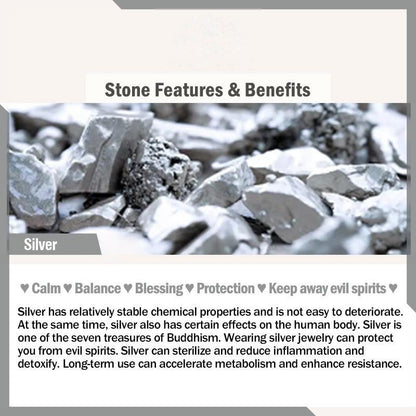 Buddhist Blessing Braided String 925 Sterling Silver Fu Character Faith Bracelet