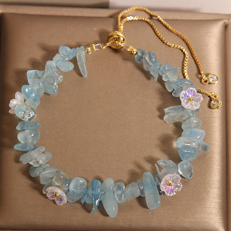 Buddhist Blessing Various Gravel Crystals White Crystal Blue Crystal Protection Bracelet