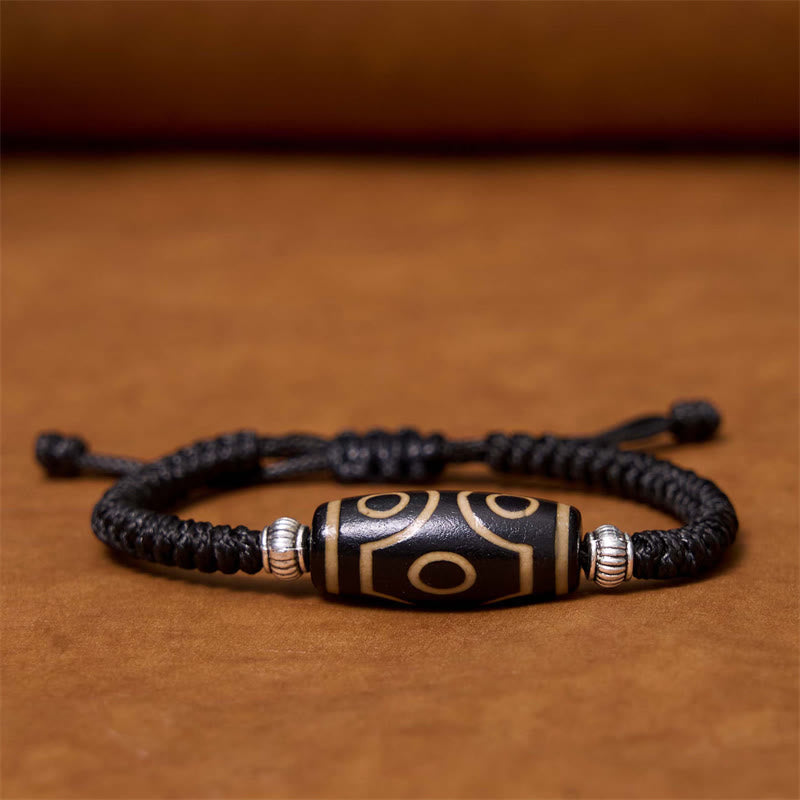 Buddhist Blessing Tibetan Nine-Eye Dzi Bead Three-eyed Dzi Bead Wealth Protection Rope Bracelet
