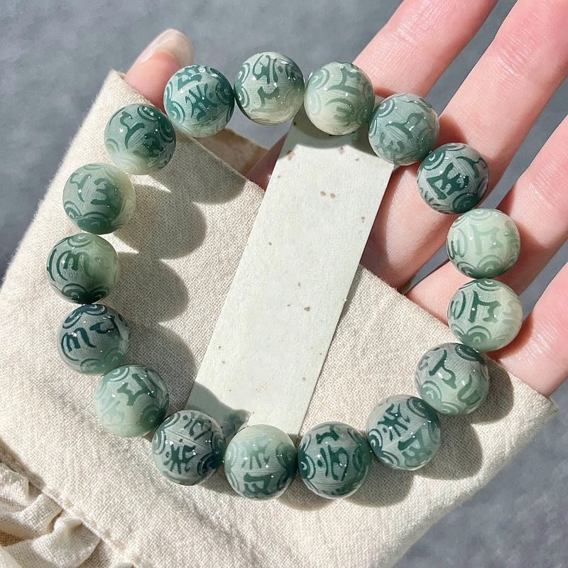 Buddhist Blessing Chinese Zodiac Natal Buddhist Blessing Bodhi Seed Om Mani Padme Hum Engraved Wisdom Bracelet