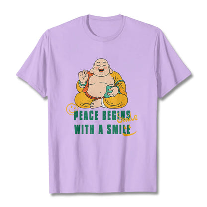 Buddhist Blessing Peace Begins With A Smile Tee T-shirt