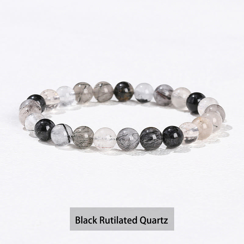 Buddhist Blessing Various Crystal Stone Amethyst Green Aventurine Rose Quartz Healing Bracelet