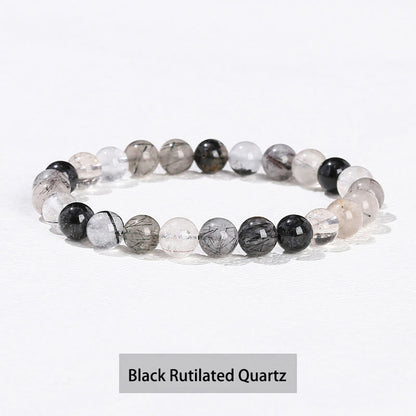 Buddhist Blessing Various Crystal Stone Amethyst Green Aventurine Rose Quartz Healing Bracelet