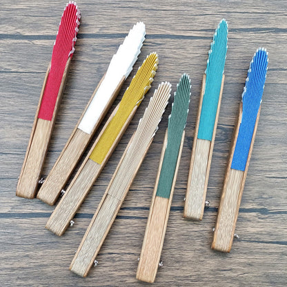 Buddhist Blessing Retro Solid Color Shell Shape Handheld Bamboo Folding Fan