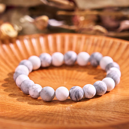 Buddhist Blessing Picasso Jasper White Turquoise Courage Bracelet