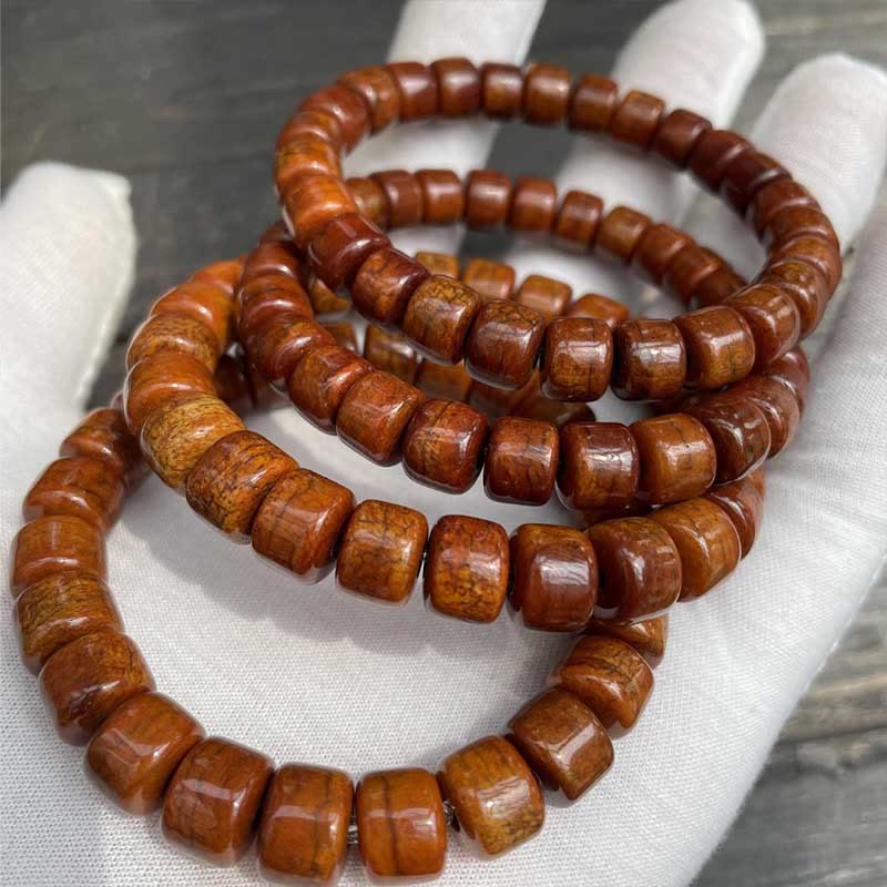 Buddhist Blessing Tibetan Bone Beads Three-Eyed Dzi Bead Sheep Horn Red Agate Strength Bracelet