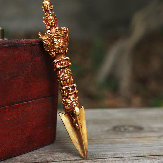 Buddhist Blessing Handmade Small Nepal Vajra Dorje Strength Copper Metal Decoration
