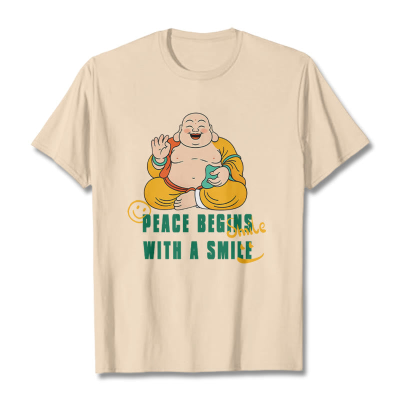 Buddhist Blessing Peace Begins With A Smile Tee T-shirt
