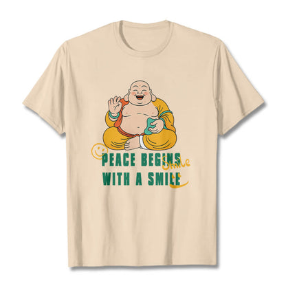 Buddhist Blessing Peace Begins With A Smile Tee T-shirt
