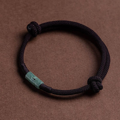Buddhist Blessing Luck Jade String Rope Bracelet