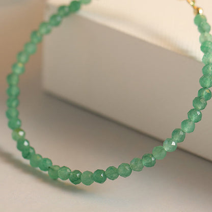 Buddhist Blessing 3mm Small Green Aventurine Ultra-Thin Beads Luck Bracelet