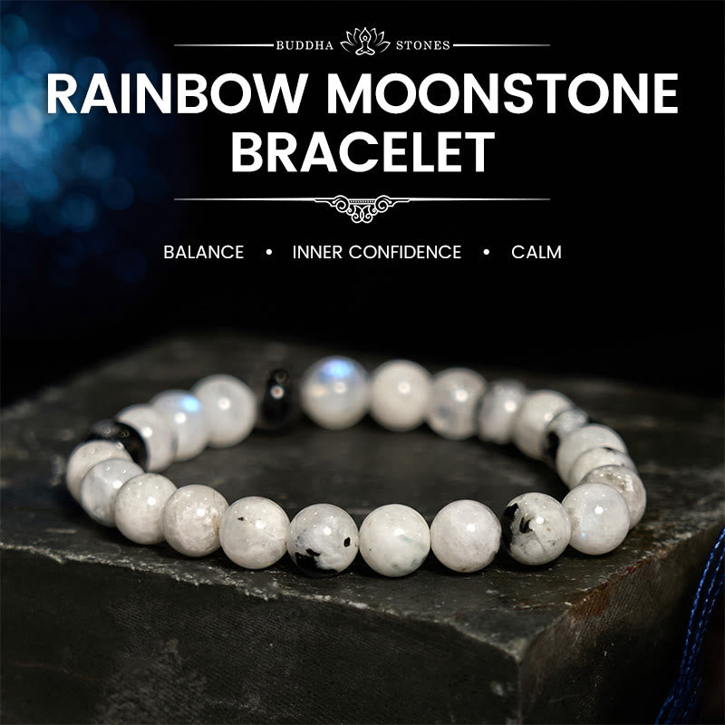 Buddhist Blessing Rainbow Moonstone Harmony Bracelet