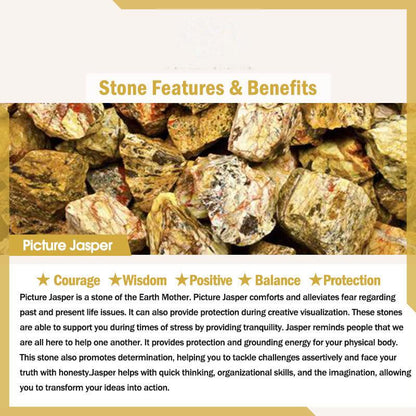 Buddhist Blessing Tiger Eye Lazurite Hematite Picture Jasper Black Onyx Strength Multi-layer Leather Bracelet