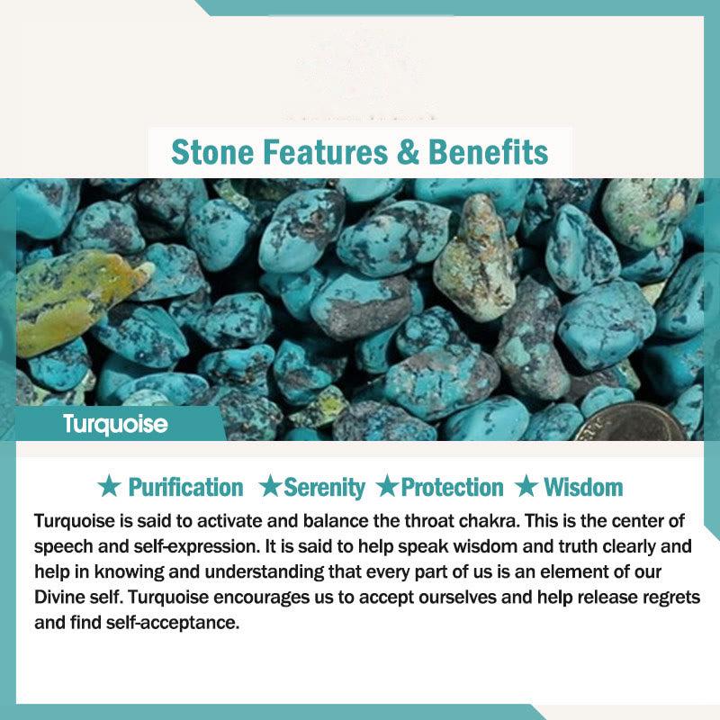 Buddhist Blessing Natural Stone Sea Turtle Turquoise Crackle Agate Wisdom Bracelet