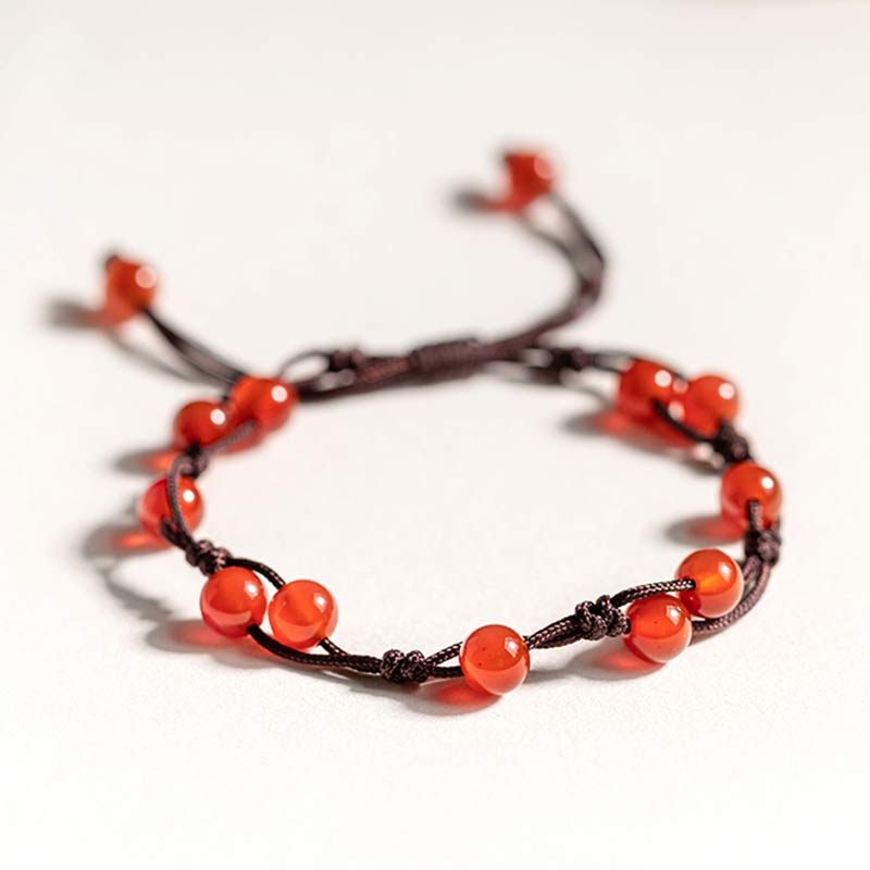 Buddhist Blessing Red Agate Moss Agate Cinnabar Calm Bracelet