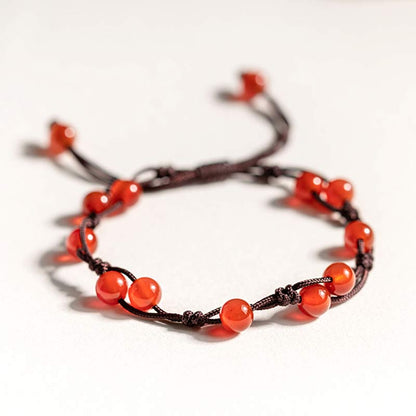 Buddhist Blessing Red Agate Moss Agate Cinnabar Calm Bracelet
