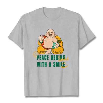 Buddhist Blessing Peace Begins With A Smile Tee T-shirt