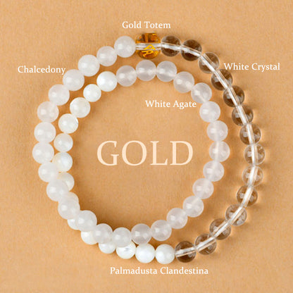 Buddhist Blessing Five Elements Various Agate Crystal Chalcedony White Crystal White Agate Luck Bracelet