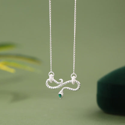 Buddhist Blessing 999 Sterling Silver Year of the Snake Coiling Snake Infinite Symbol Blessing Necklace Pendant