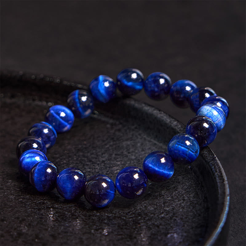 Buddhist Blessing Blue Tiger Eye Protection Bracelet