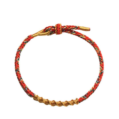 Buddhist Blessing Handmade Chinese Zodiac Natal Buddhist Blessing Luck Strength Braided Rope Bracelet