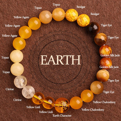 Buddhist Blessing Five Elements Various Agate Balance Luck Bracelet