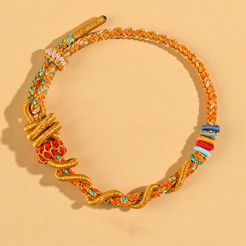 Buddhist Blessing Colorful String Snake Dragon Year of the Snake Luck Bracelet
