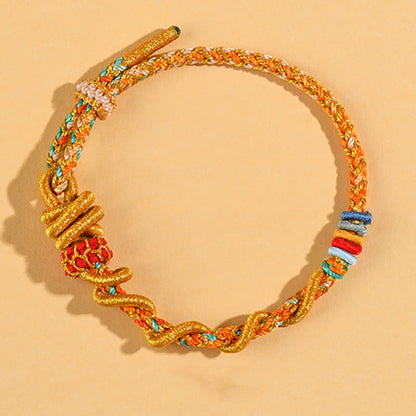 Buddhist Blessing Colorful String Snake Dragon Year of the Snake Luck Bracelet