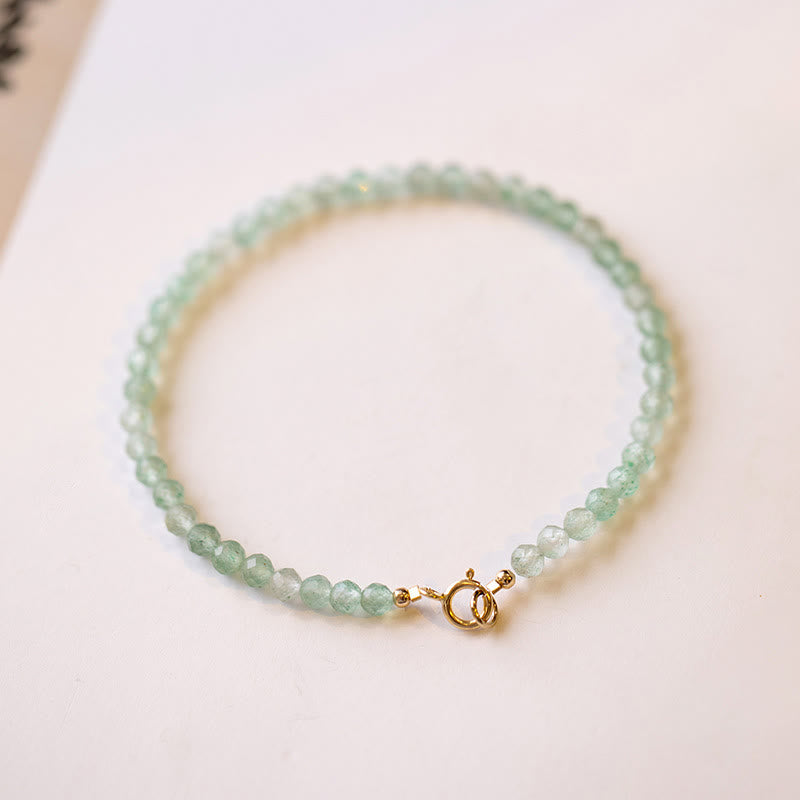 Buddhist Blessing 3mm Small Green Aventurine Ultra-Thin Beads Luck Bracelet