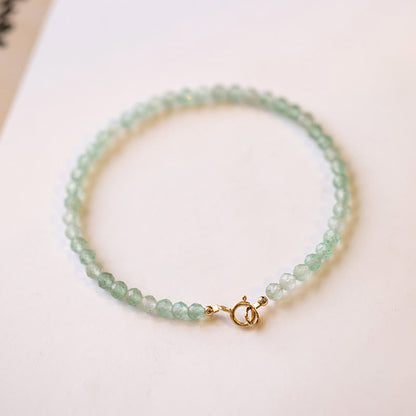 Buddhist Blessing 3mm Small Green Aventurine Ultra-Thin Beads Luck Bracelet