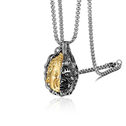 Buddha Stones Half Buddha Half Devil Powerful Necklace