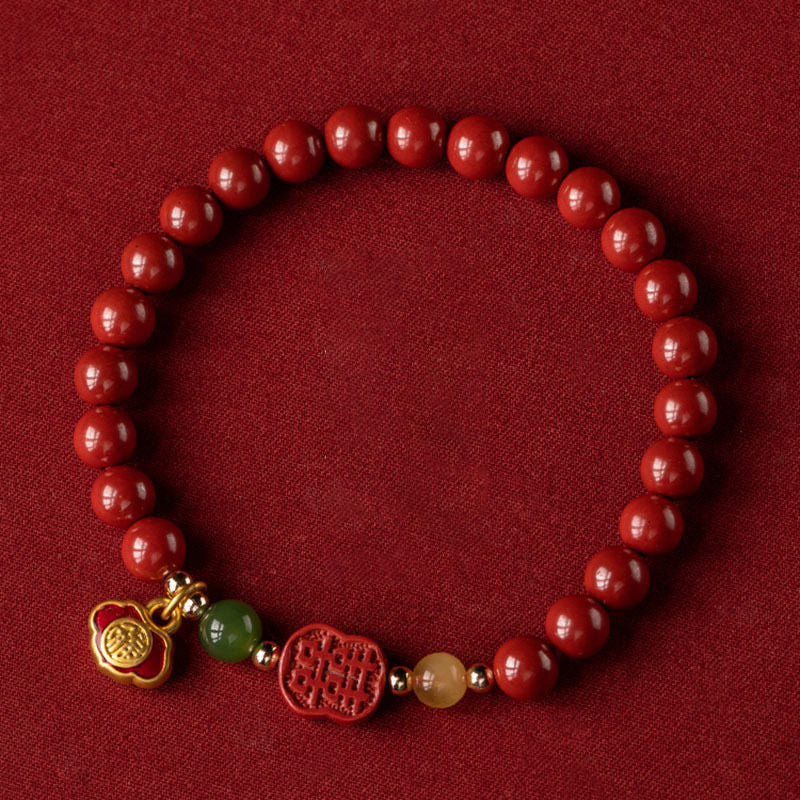 Buddha Stones Cinnabar Happiness Calm Bracelet