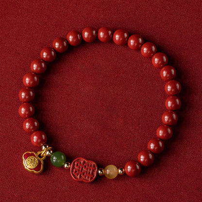 Buddha Stones Cinnabar Happiness Calm Bracelet