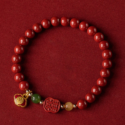Buddha Stones Cinnabar Happiness Calm Bracelet