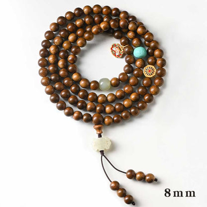 Buddha Stones Tibetan Rosewood Protection Calm Bracelet Mala