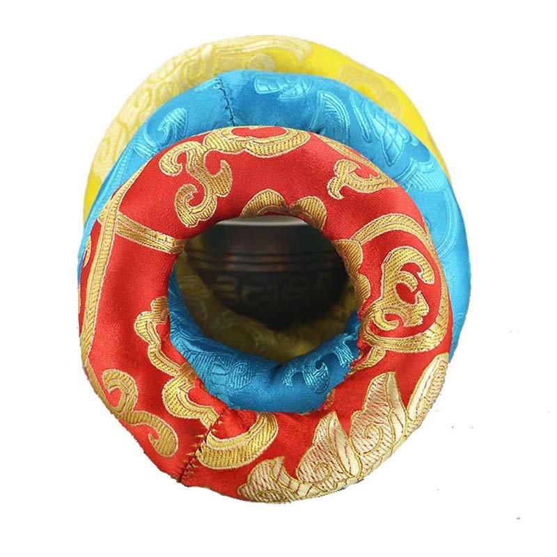 Buddha Stones Tibetan Singing Bowl Handcraft Cushion Decoration