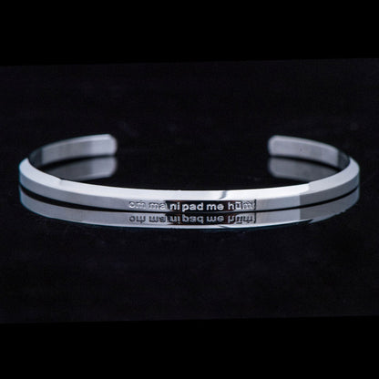 Buddha Stones Six True Words Engraving Titanium Steel Blessing Protection Bracelet