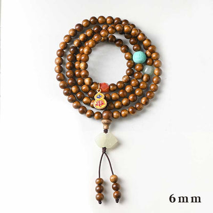 Buddha Stones Tibetan Rosewood Protection Calm Bracelet Mala