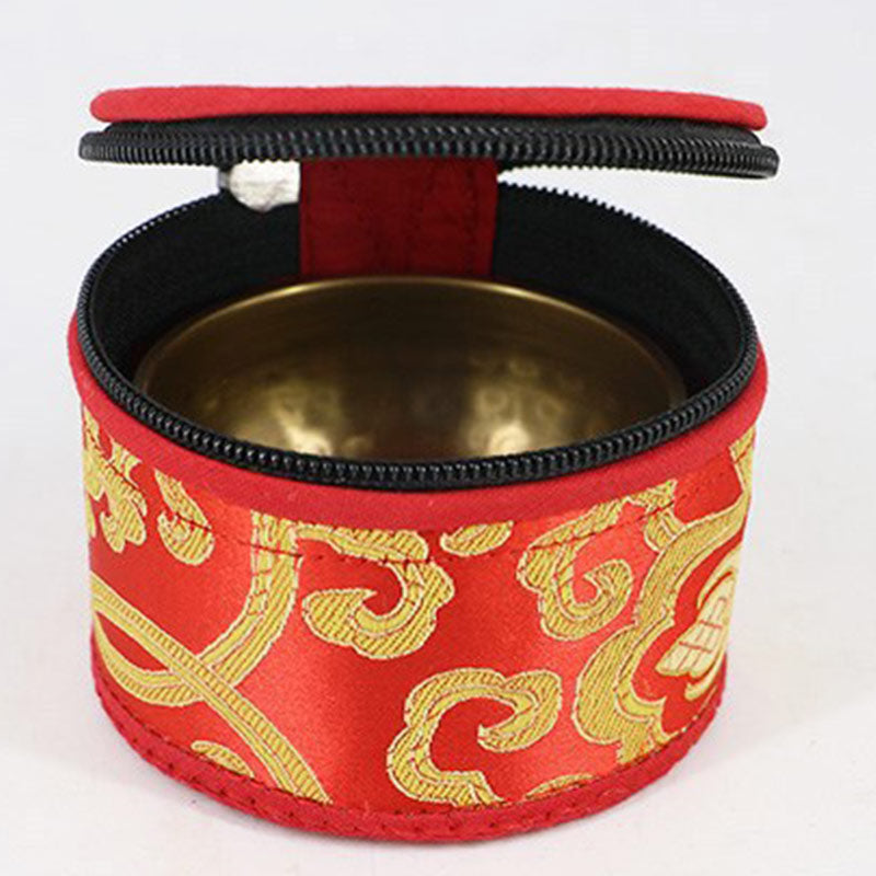 Buddha Stones Tibetan Singing Bowl Storage Bag with Zipper Closure Decoration