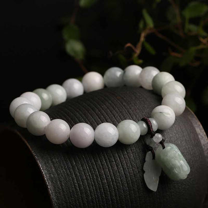 Buddha Stones Natural Jade Pi Xiu Buddha Gourd Apple Success Bracelet
