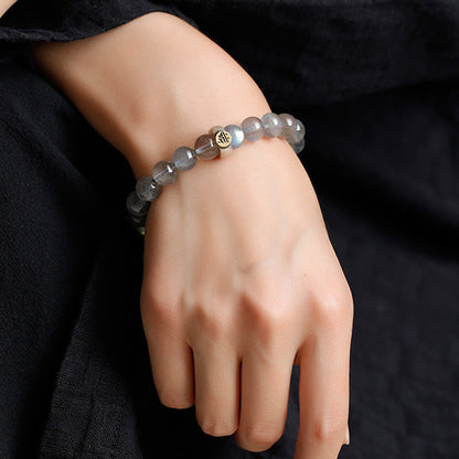 Buddha Stones 12 Chinese Zodiac Moonstone Calm Love Bracelet