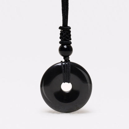 Buddha Stones Lucky Coin Pendant Healing Crystal Gemstone Necklace