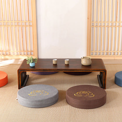Buddha Stones Lotus Embroidery Cotton Linen Meditation Seat Cushion