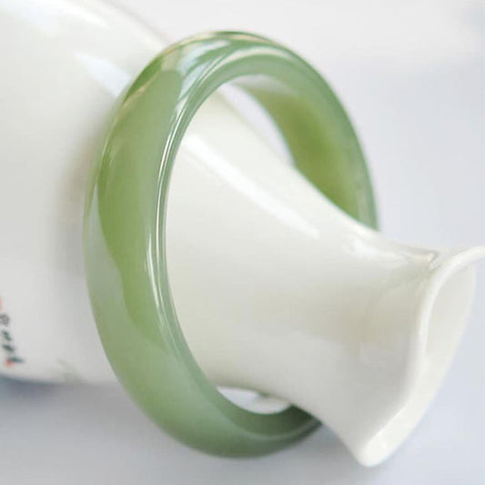 Buddha Stones Jade Abundance Blessing Bangle Bracelet