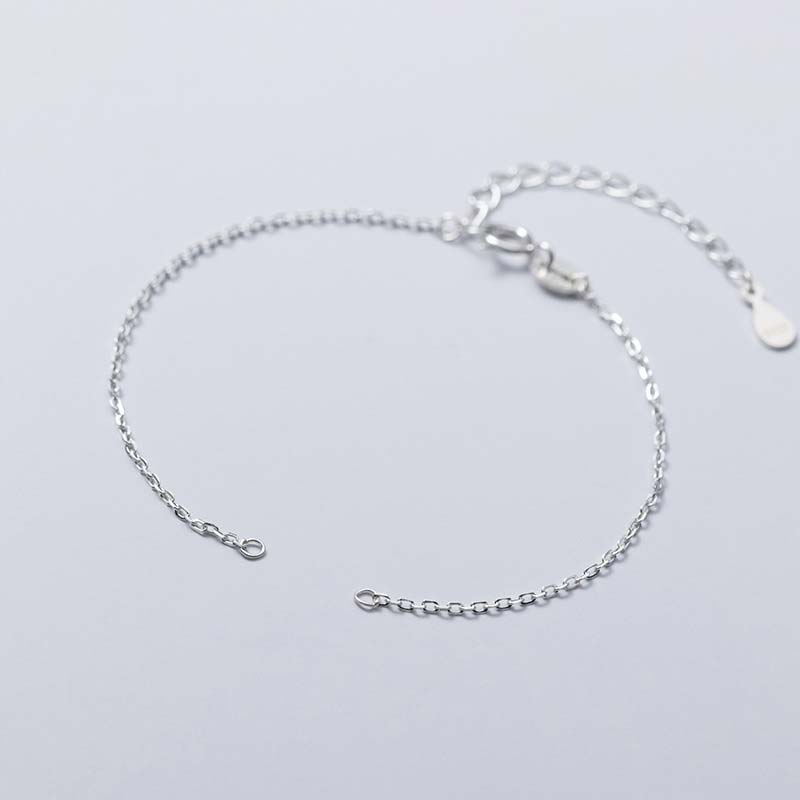 Buddha Stones 925 Sterling Silver Semi-finished Chain Blessing Bracelet