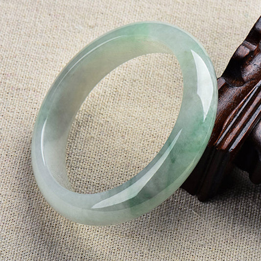 Buddha Stones Natural Jade Luck Healing Prosperity Bangle Bracelet